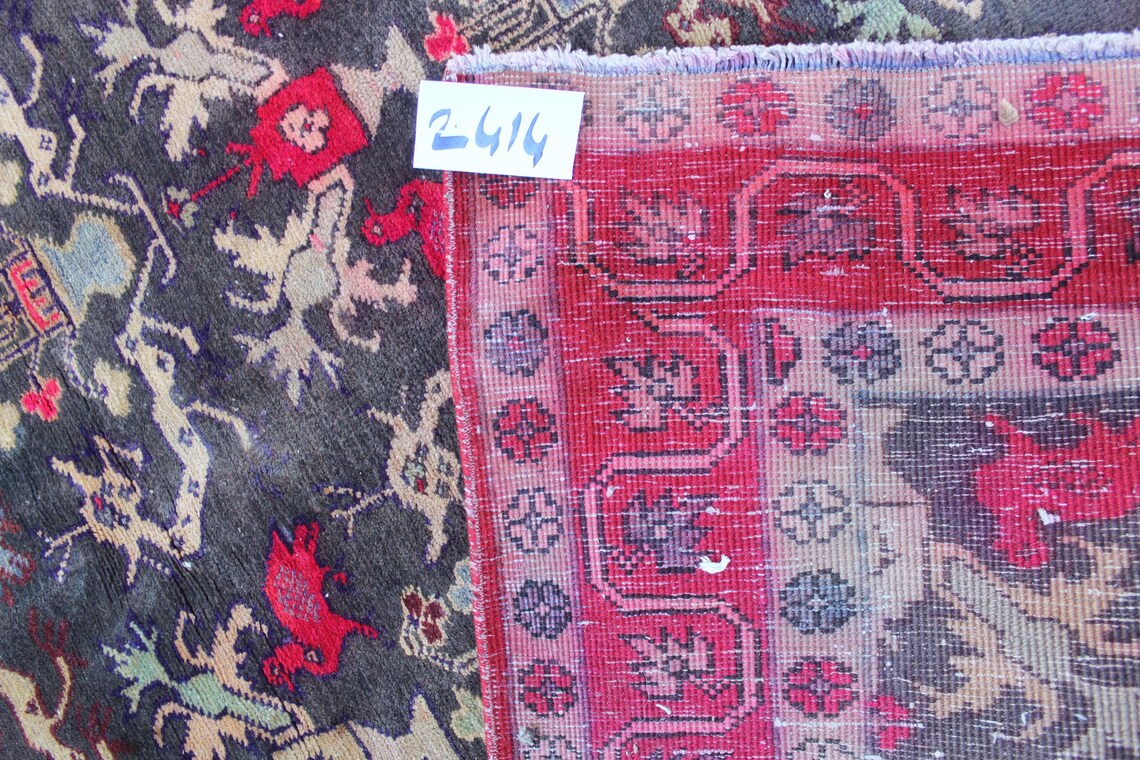 XL Vintage Persian Accent Area Rug 5.3 x 9.6 ft