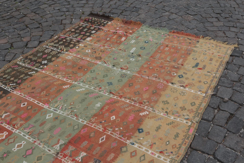 XL Vintage Kilim Accent Area Rug 6.2 x 9.1 ft