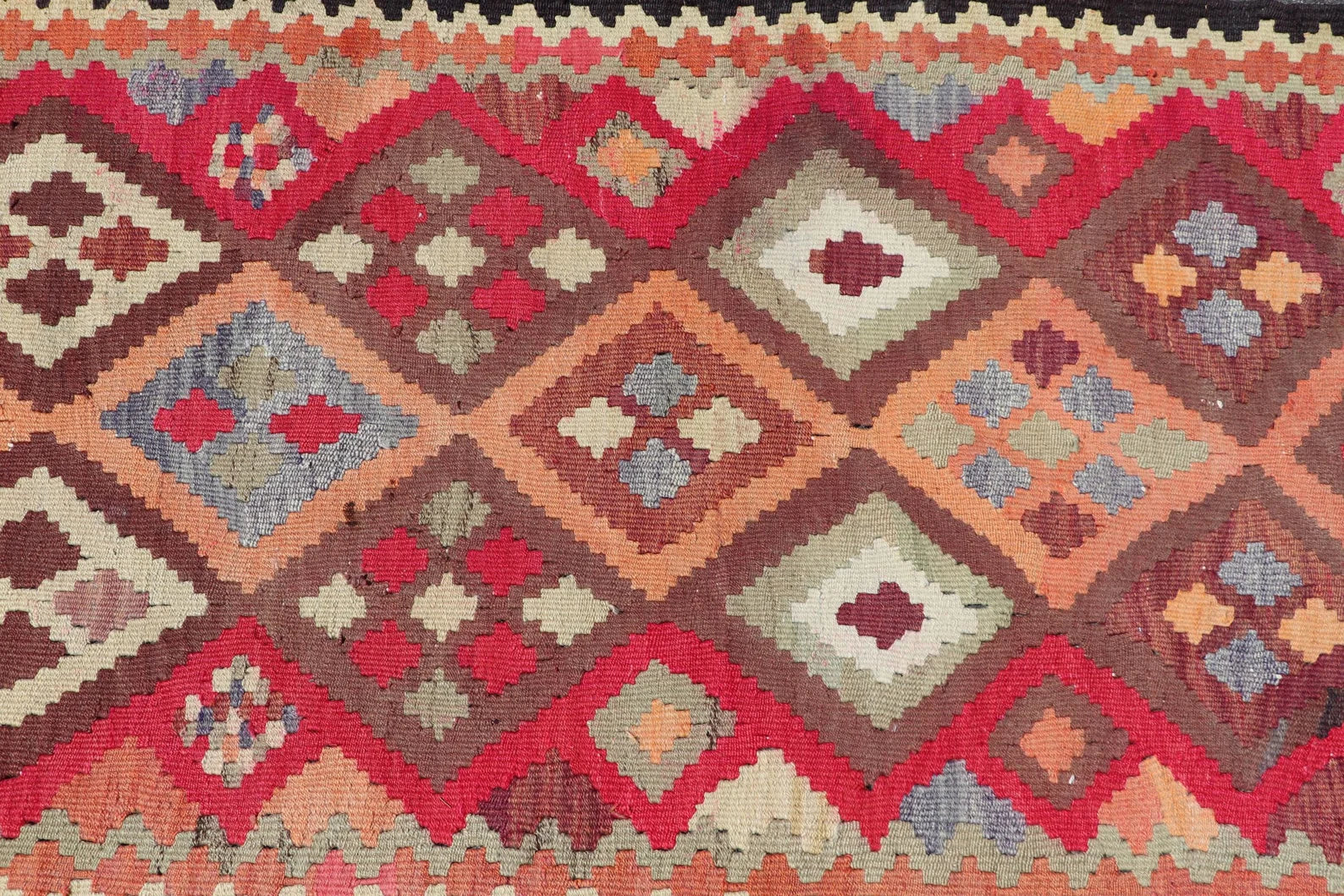 Vintage Turkish Runner rug 2.5 x 11.9 ft