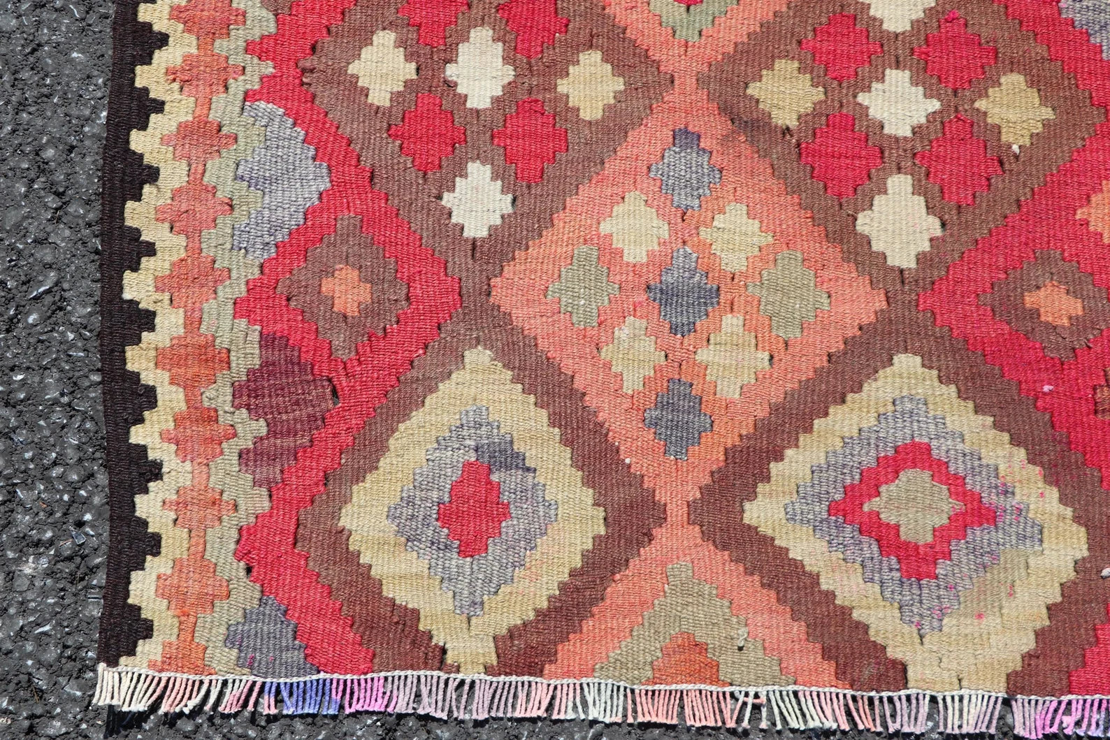 Vintage Turkish Runner rug 2.5 x 11.9 ft