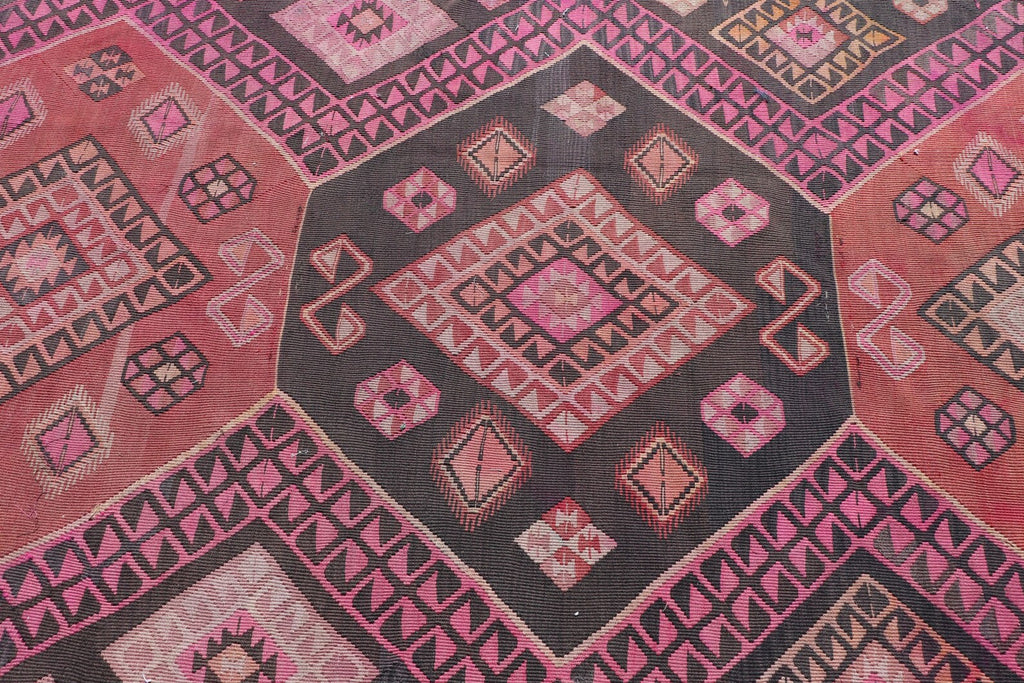 Vintage Turkish Accent Area rug 4.7 x 12 ft