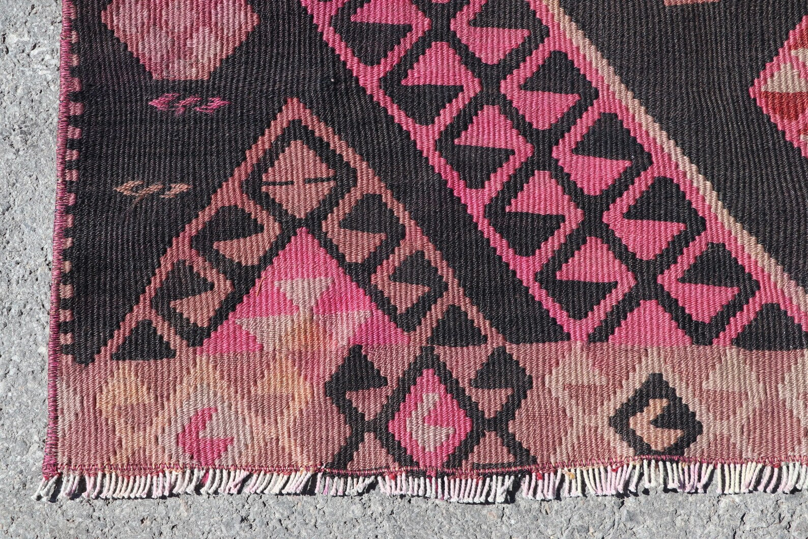 Vintage Turkish Accent Area rug 4.7 x 12 ft