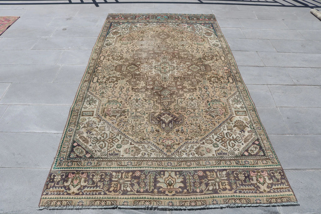 XL Vintage Persian Accent Area Rug 4.7 x 9 ft