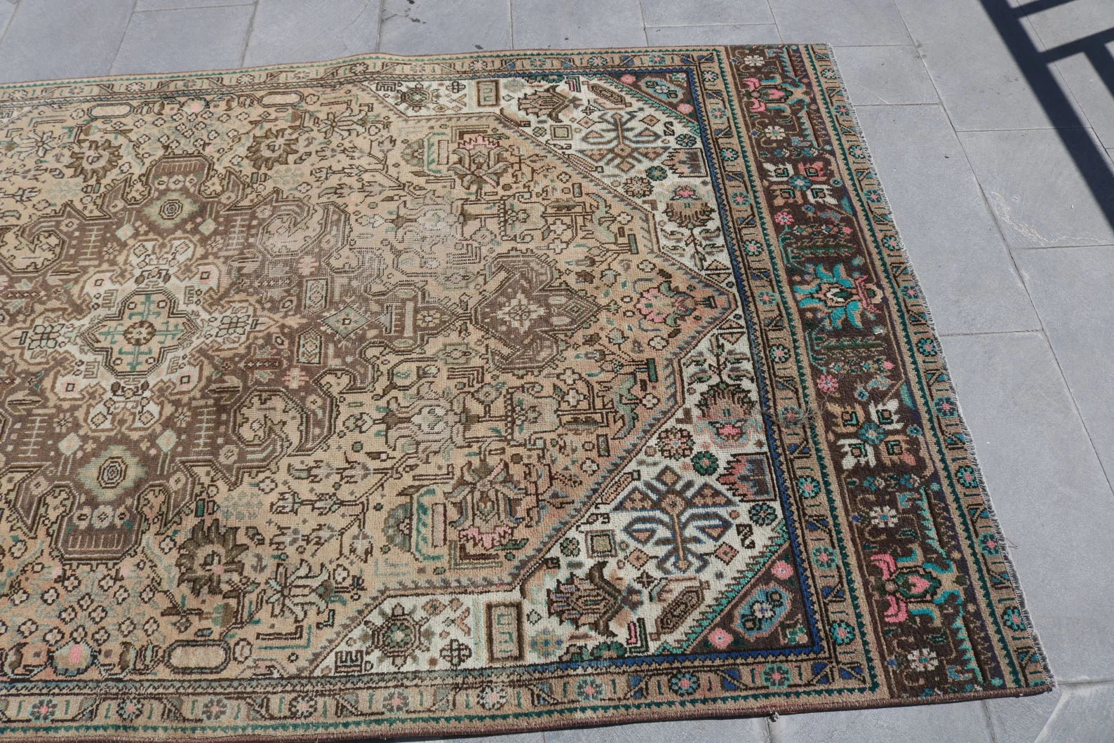 XL Vintage Persian Accent Area Rug 4.7 x 9 ft