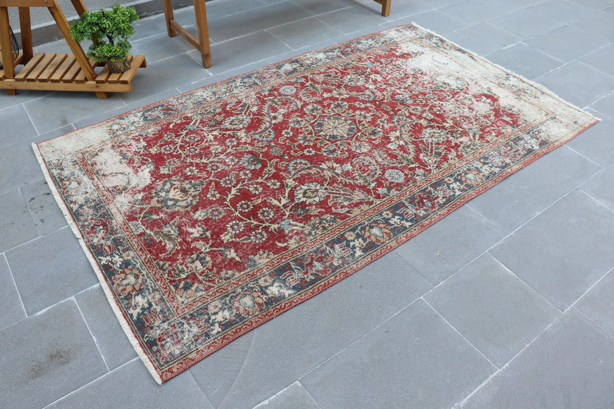 Vintage Persian Accent Area Rug 4.1 x 7 ft