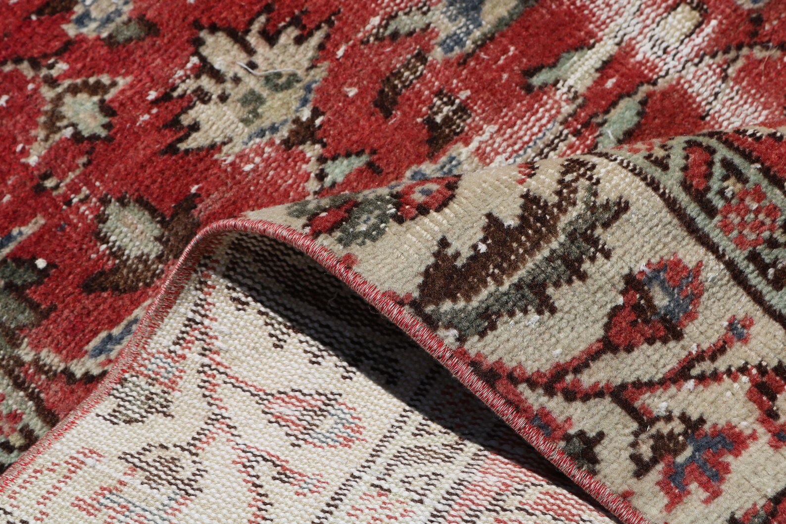 XL Vintage Turkish Accent Area Rug 4.6 x 9.2 ft
