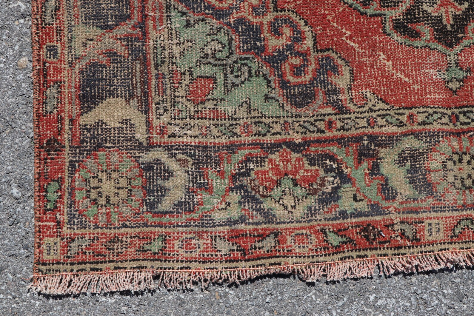 Vintage Turkish Accent Area rug 4.3 x 12.4 ft