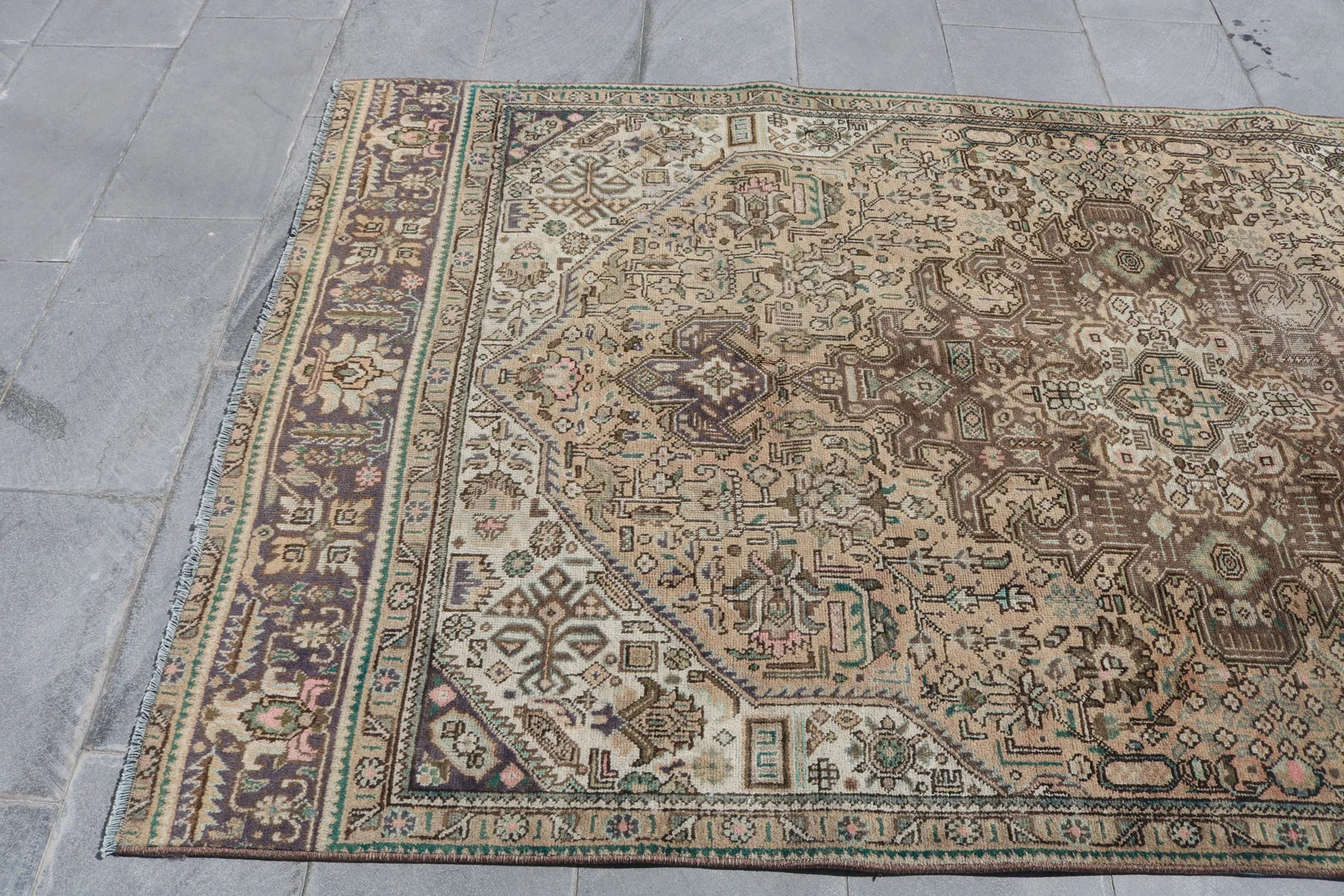XL Vintage Persian Accent Area Rug 4.7 x 9 ft