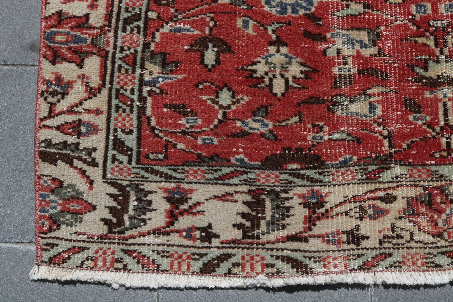 XL Vintage Turkish Accent Area Rug 4.6 x 9.2 ft