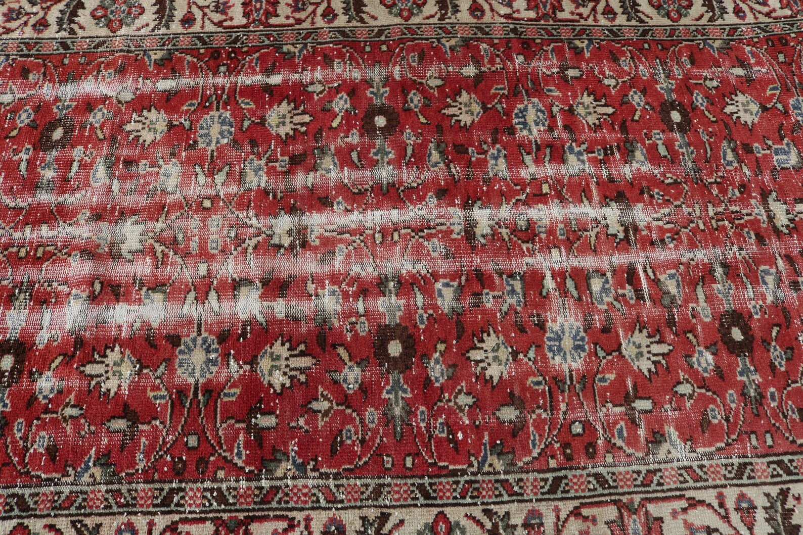 XL Vintage Turkish Accent Area Rug 4.6 x 9.2 ft