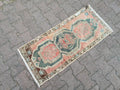 Vintage Turkish Mini Rug 1.7 x 3.7 ft