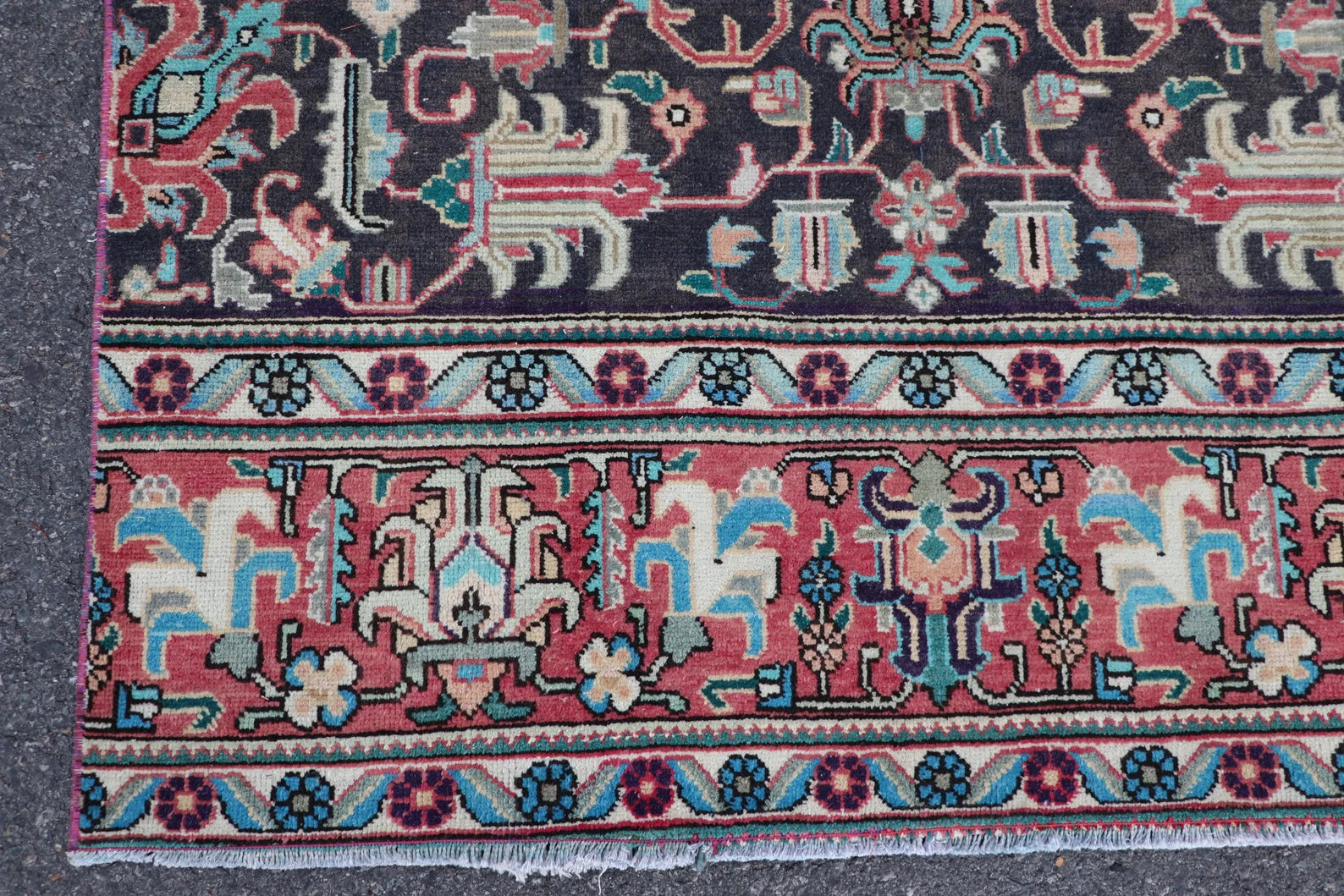 Vintage Persian Accent Area Rug 4.3 x 11.6 ft