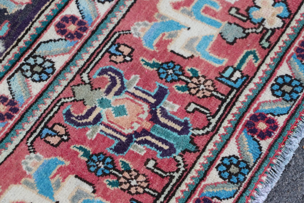 Vintage Persian Accent Area Rug 4.3 x 11.6 ft