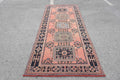 Vintage Turkish Accent Area rug 4.4 x 10.8 ft