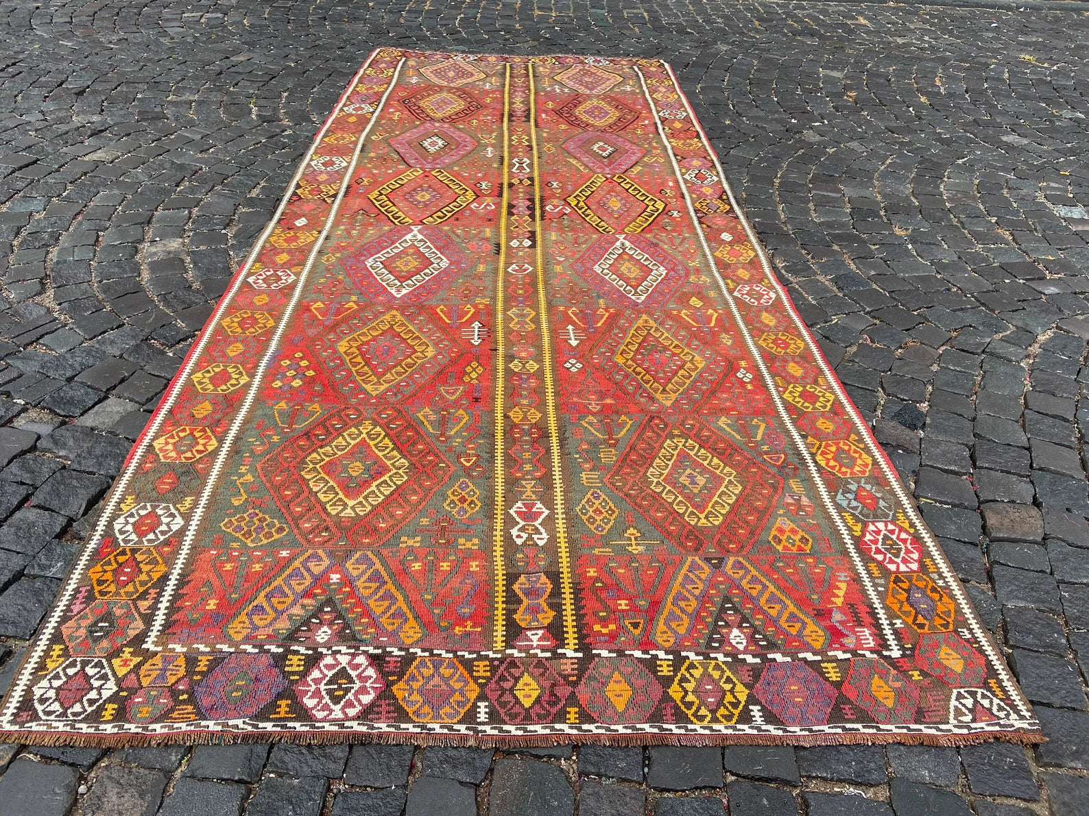 XL Vintage Kilim Accent Area Rug 5.1 x 12.6 ft