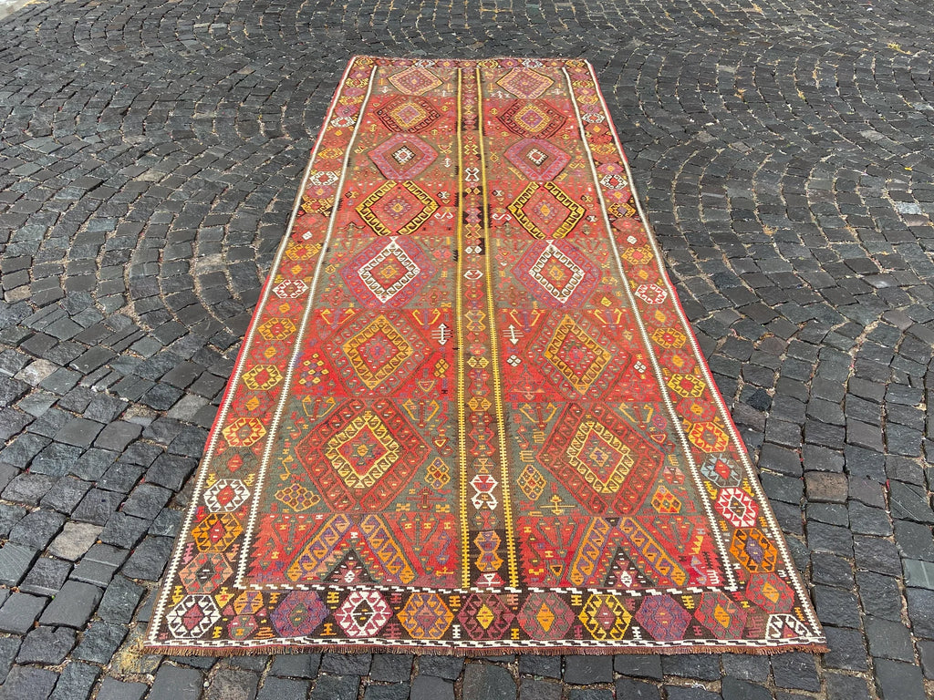 XL Vintage Kilim Accent Area Rug 5.1 x 12.6 ft