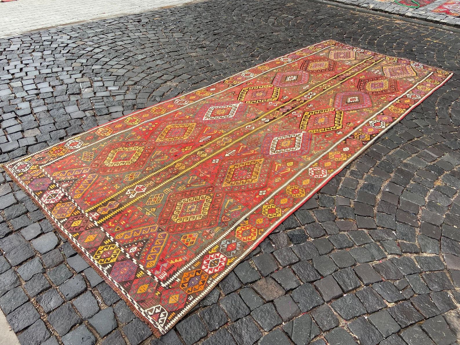 XL Vintage Kilim Accent Area Rug 5.1 x 12.6 ft