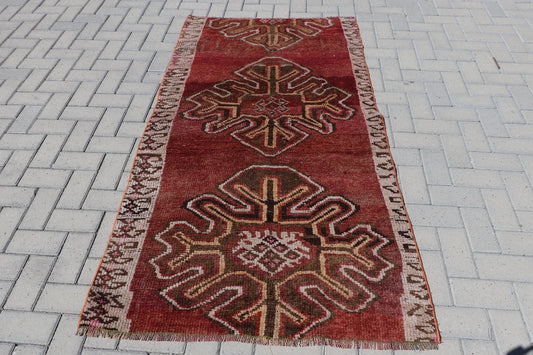 Vintage Turkish Accent Area rug 3.4 x 6.4 ft