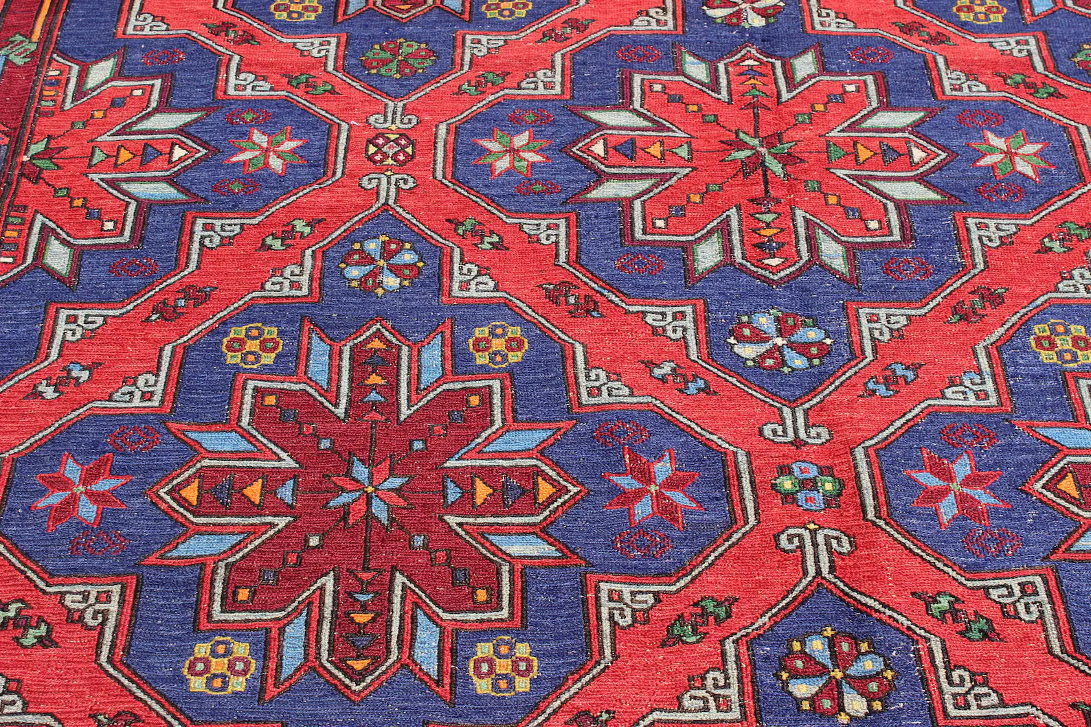 XL Vintage Soumak Accent Area Rug 7 x 12.9 ft