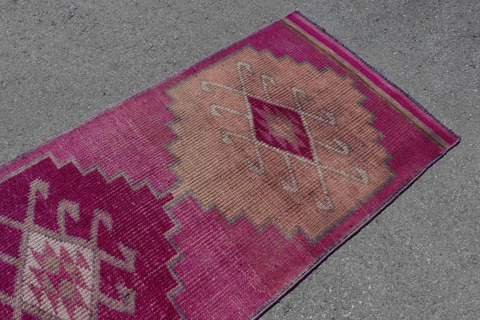 Vintage Turkish Runner rug 3.1 x 10.6 ft
