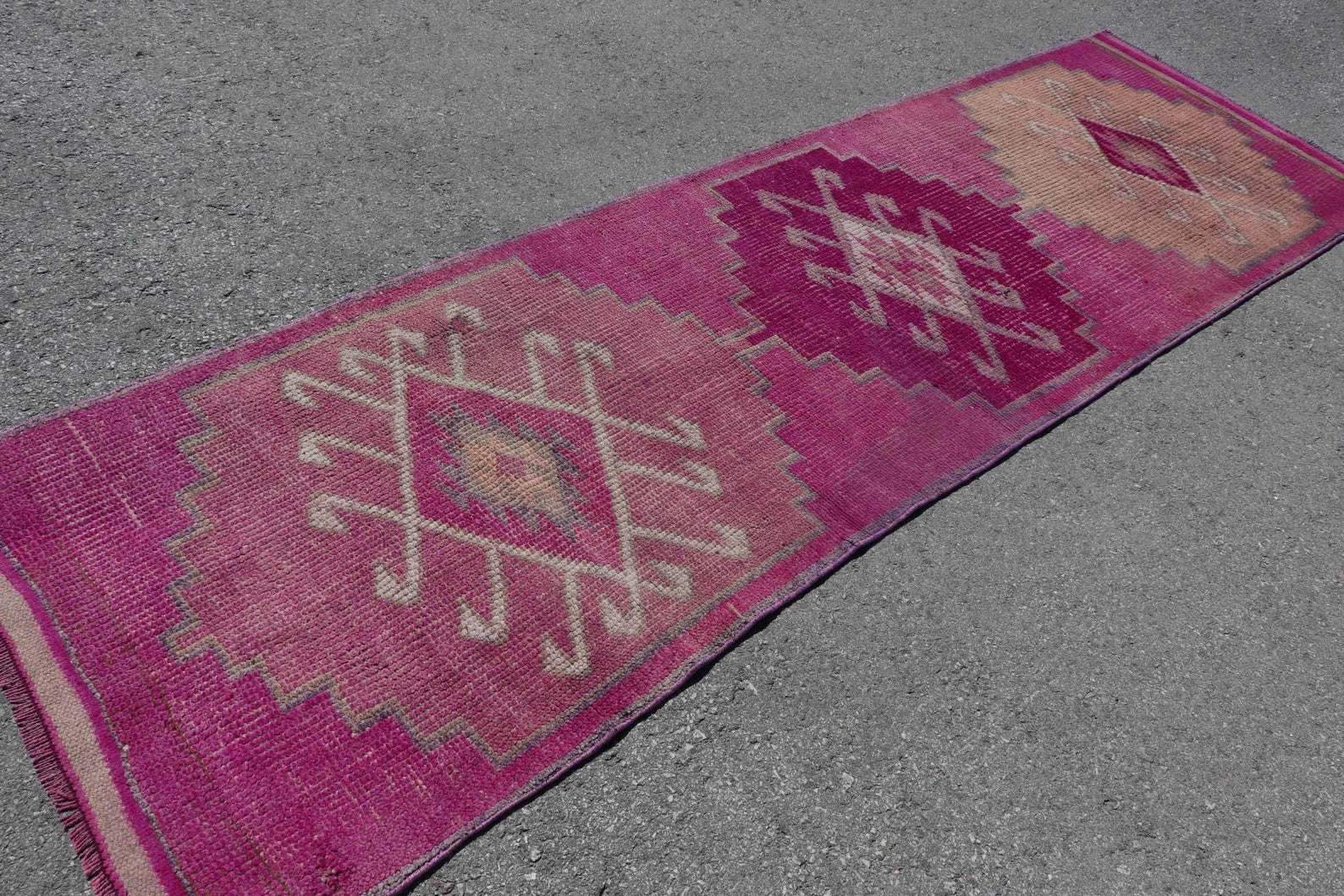 Vintage Turkish Runner rug 3.1 x 10.6 ft
