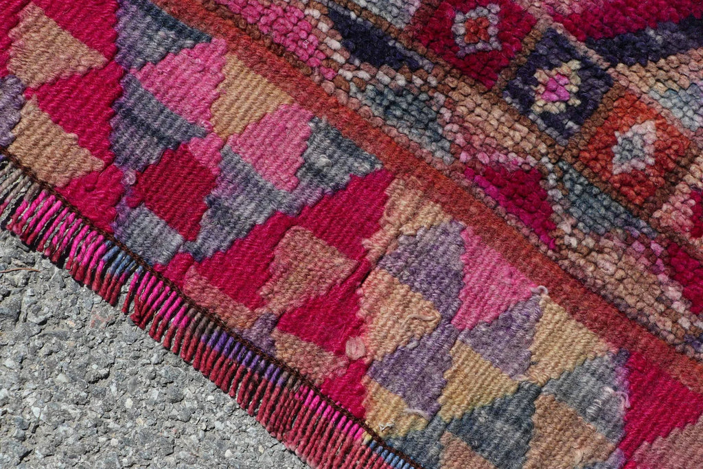 Vintage Turkish Runner rug 2.9 x 10.1 ft