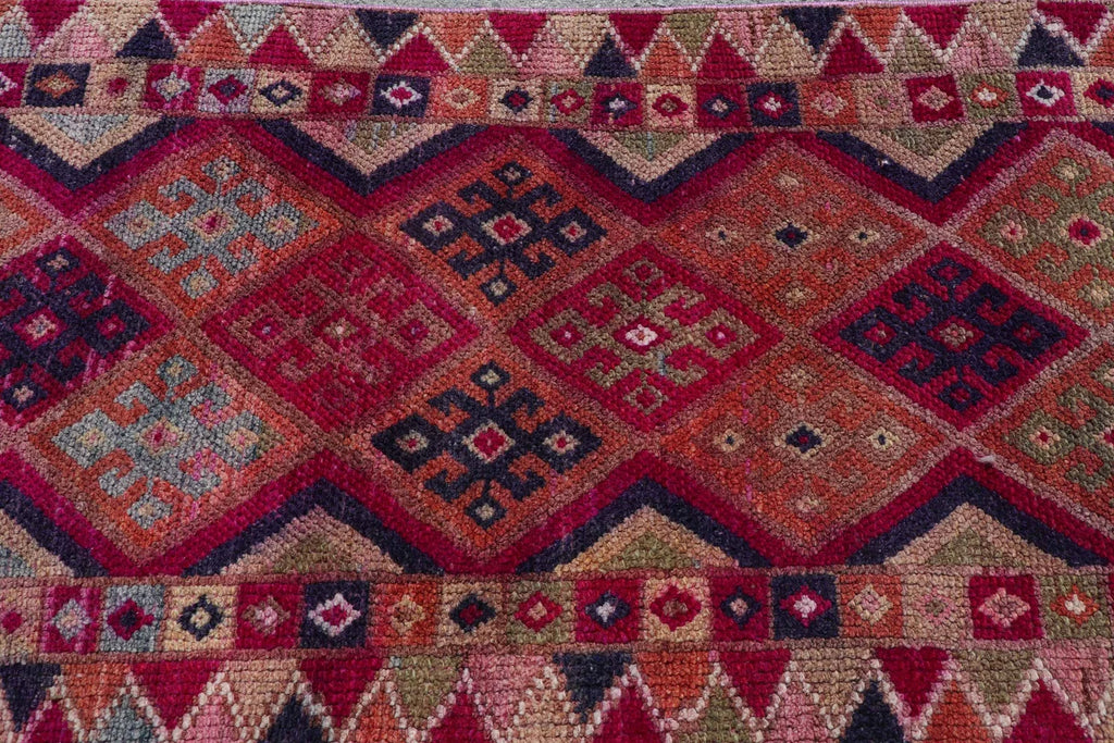 Vintage Turkish Runner rug 2.9 x 10.1 ft