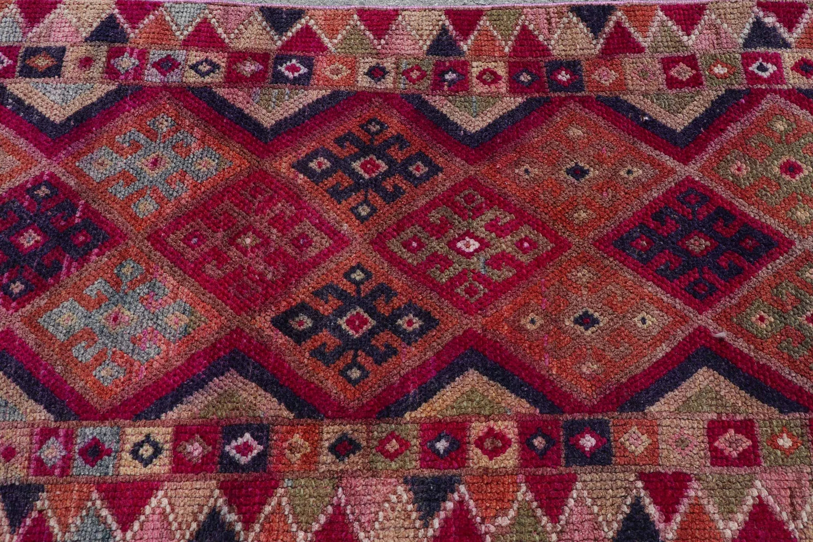 Vintage Turkish Runner rug 2.9 x 10.1 ft