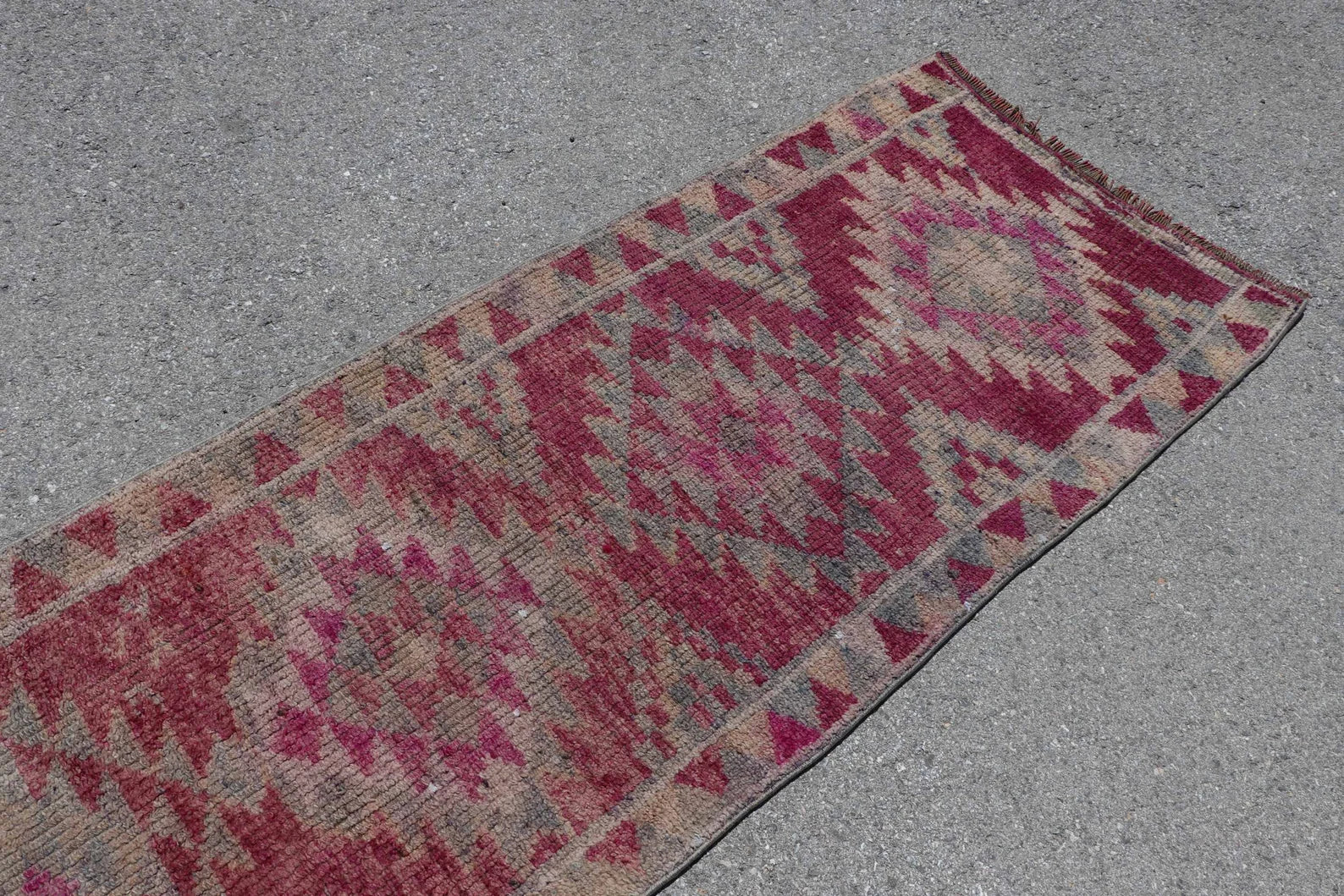 Vintage Turkish Runner Rug 2.6 x 11 ft