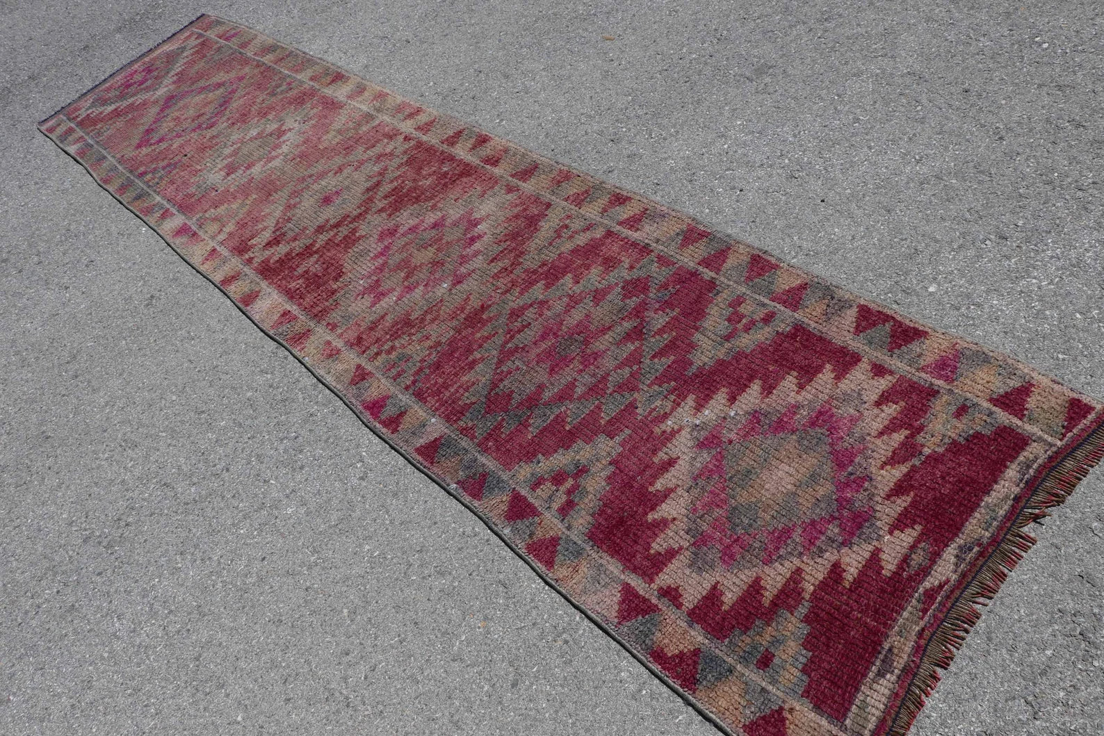 Vintage Turkish Runner Rug 2.6 x 11 ft