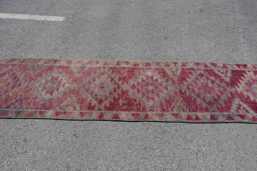 Vintage Turkish Runner Rug 2.6 x 11 ft