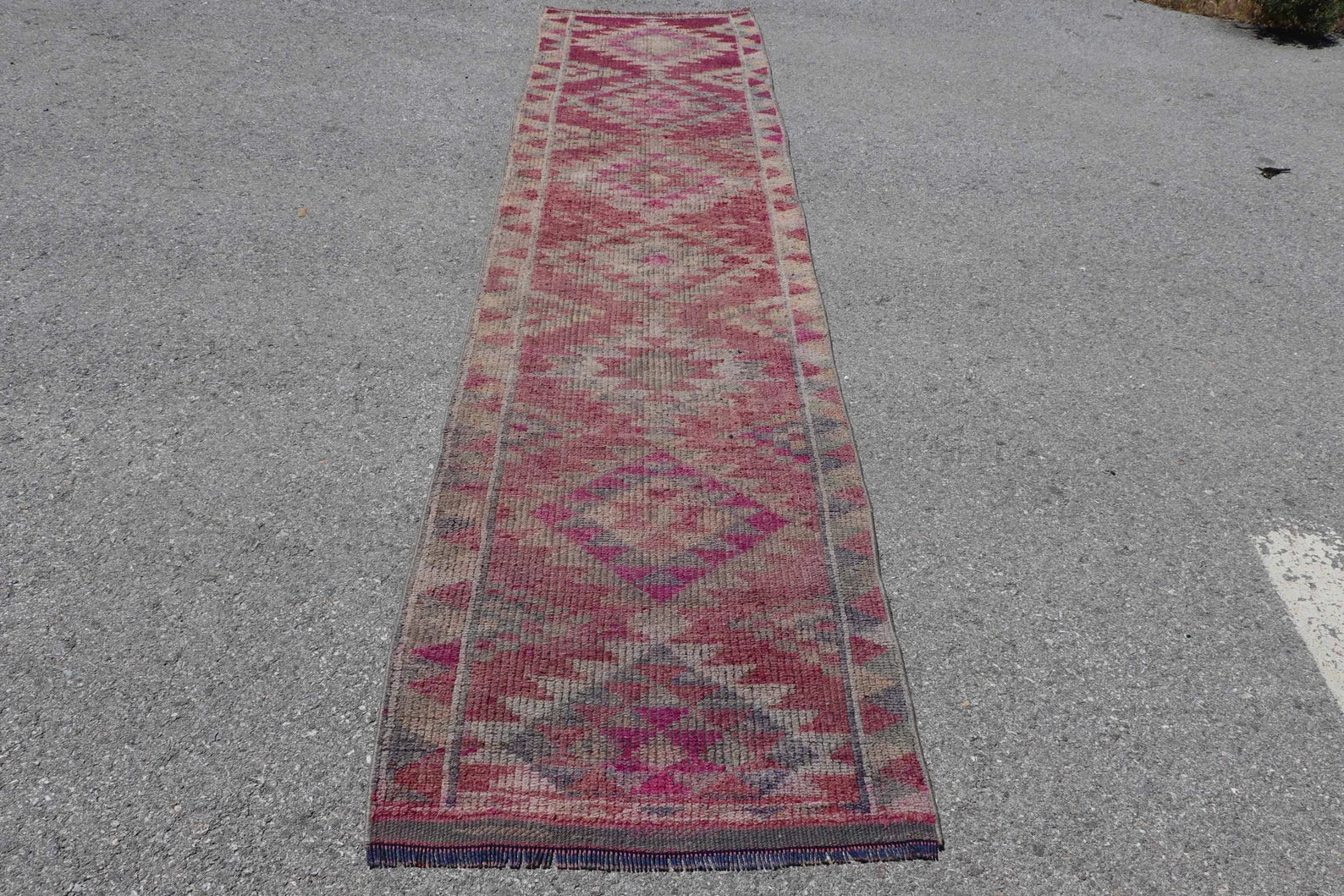Vintage Turkish Runner Rug 2.6 x 11 ft