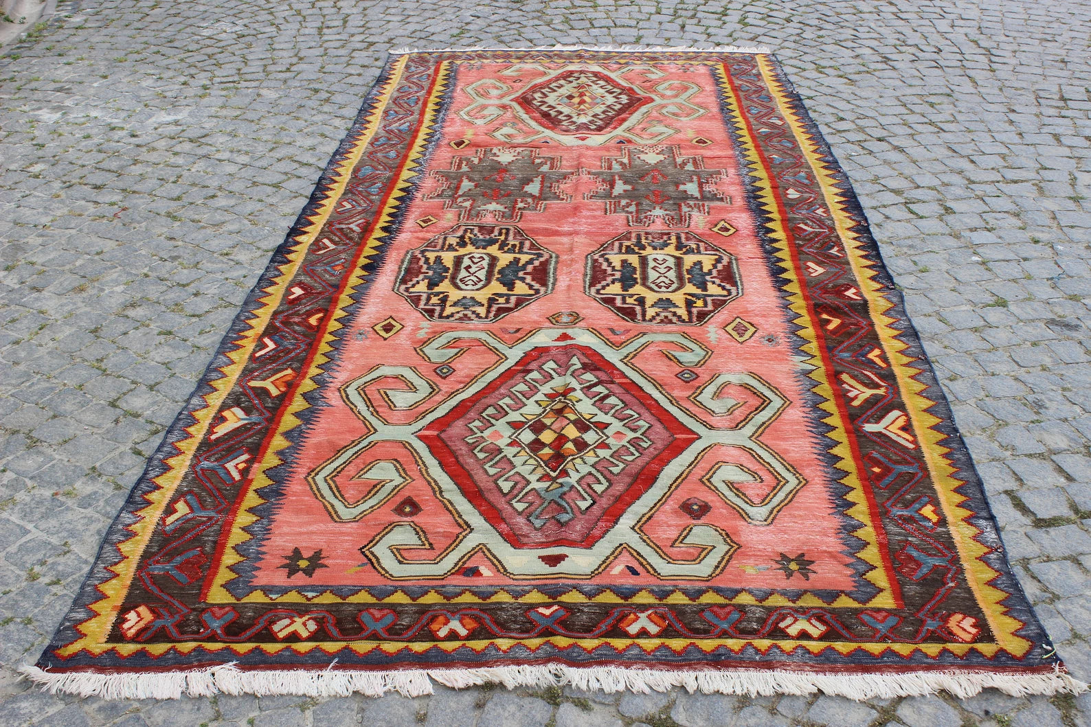 XL Vintage Turkish Accent Area Rug 5.2 x 11 ft