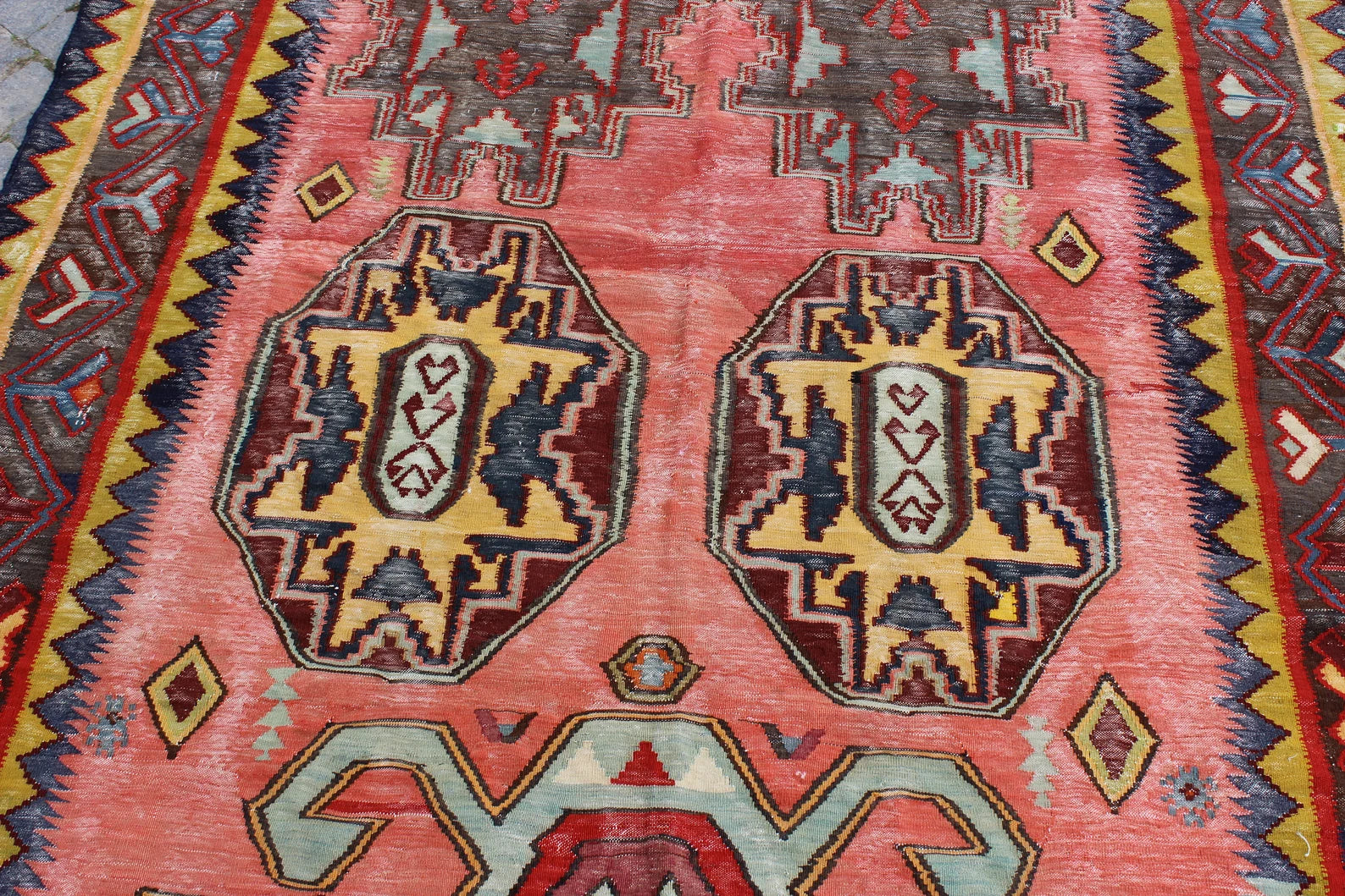 XL Vintage Turkish Accent Area Rug 5.2 x 11 ft