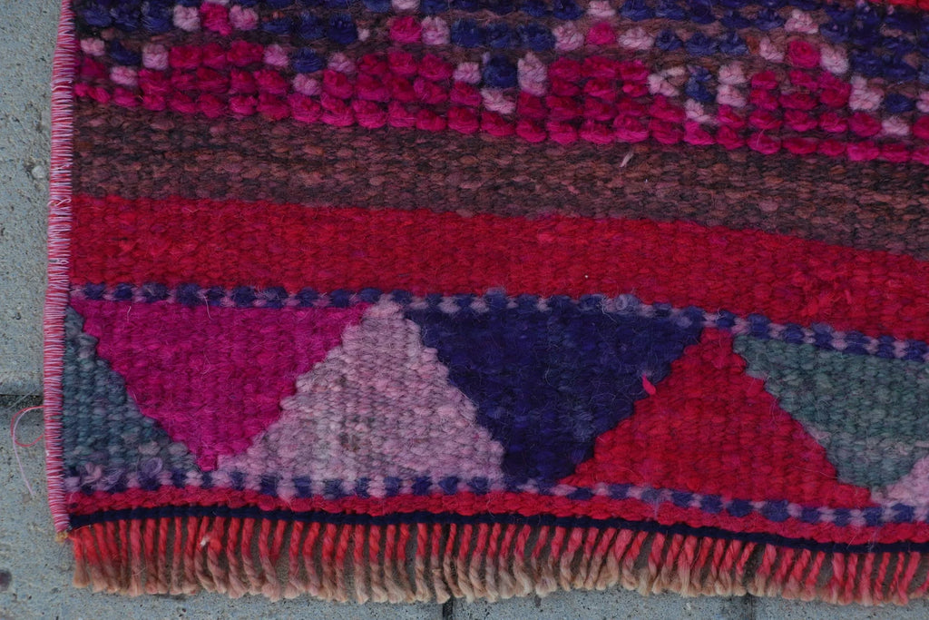 Vintage Turkish Runner rug 2.5 x 11.3 ft