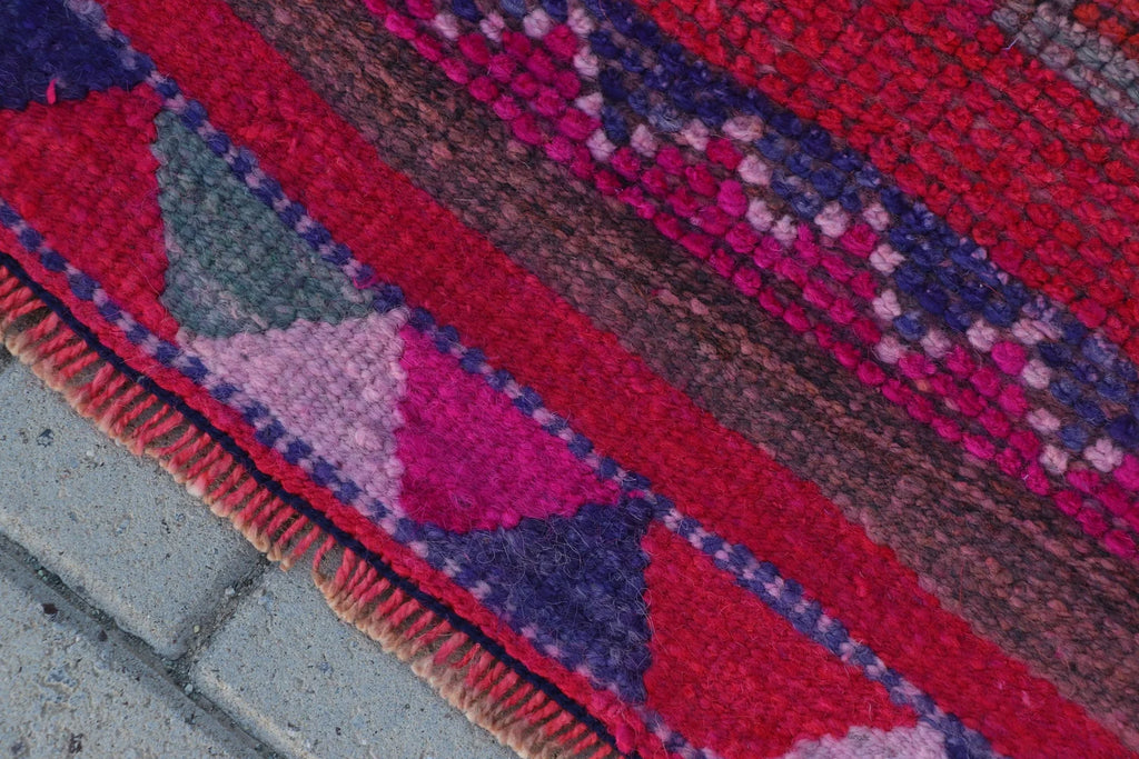 Vintage Turkish Runner rug 2.5 x 11.3 ft