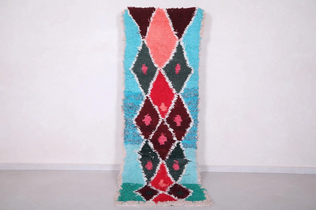 Vintage Moroccan Accent Area Rug 2.8 x 7.9 ft
