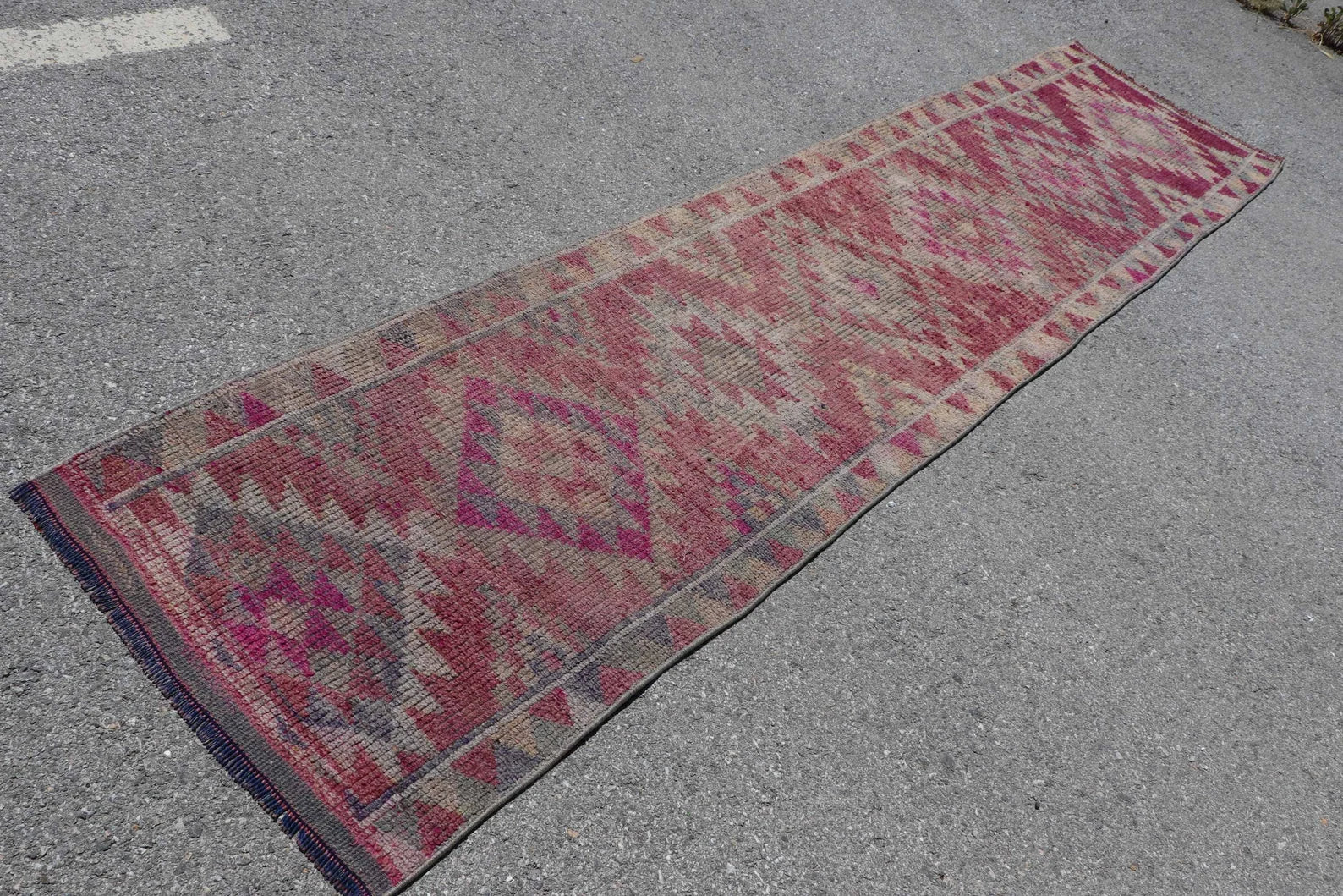 Vintage Turkish Runner Rug 2.6 x 11 ft