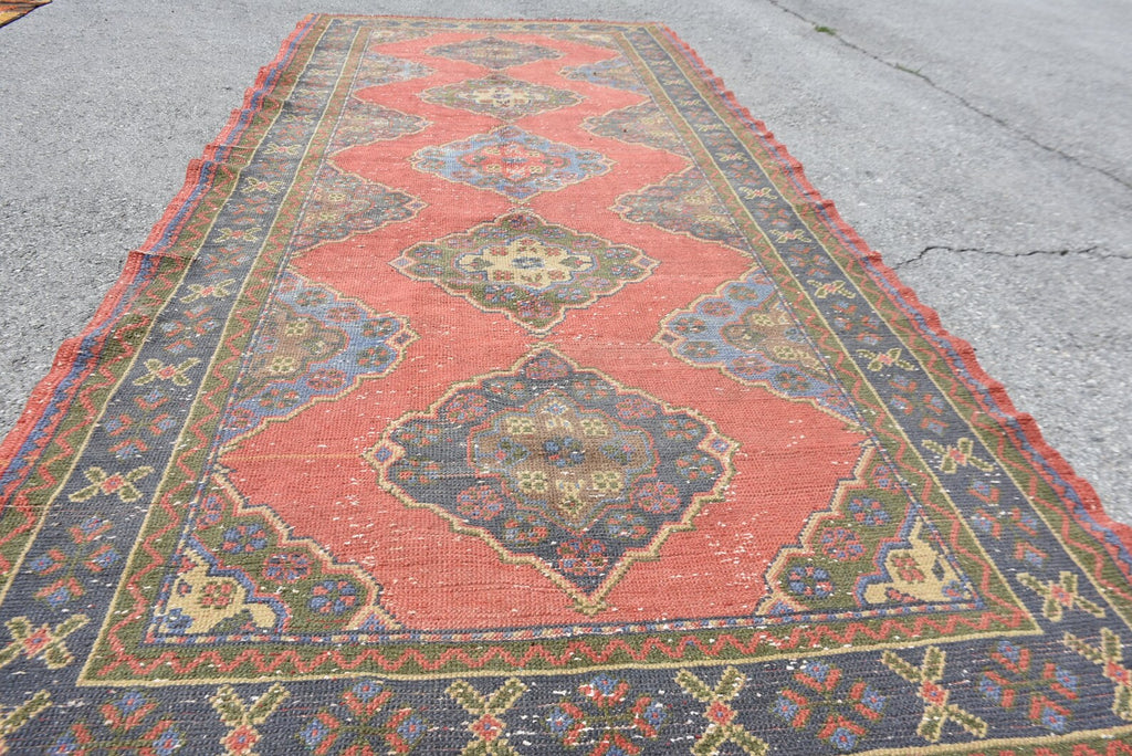 XL Vintage Turkish Accent Area rug 4.8 x 11.1 ft