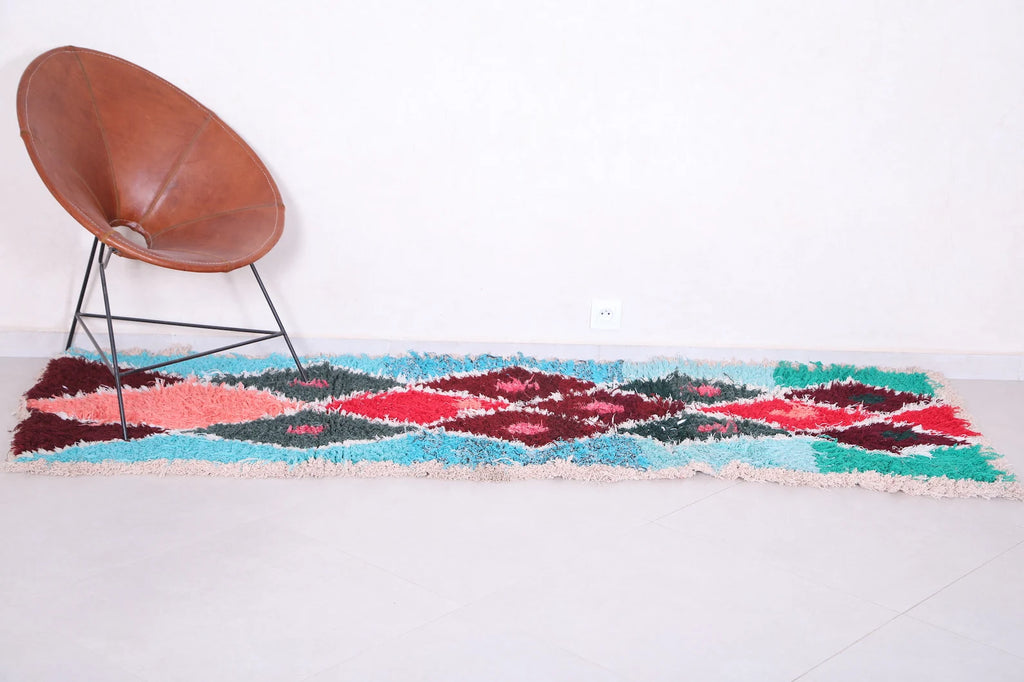 Vintage Moroccan Accent Area Rug 2.8 x 7.9 ft