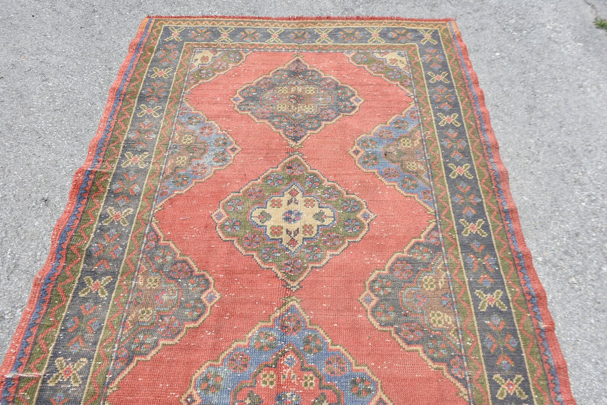 XL Vintage Turkish Accent Area rug 4.8 x 11.1 ft