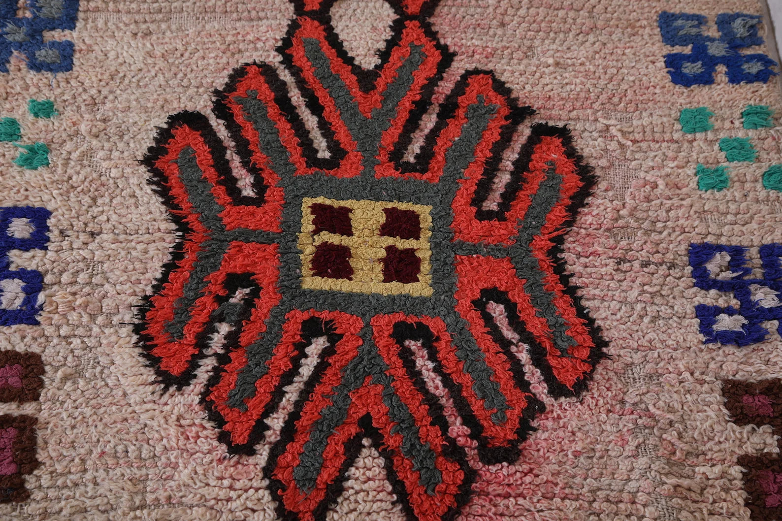 Vintage Moroccan Accent Area Rug 2.7 x 5.9 ft