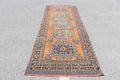 Vintage Turkish Accent Area rug 4.1 x 11.3 ft