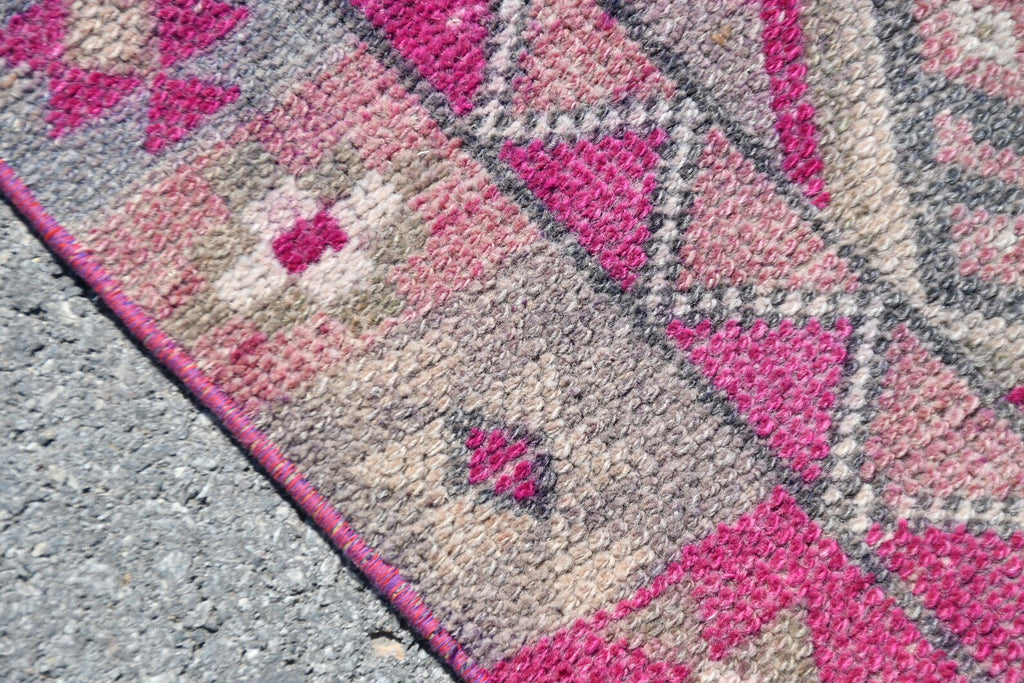 Vintage Turkish Runner Rug 2.7 x 11 ft