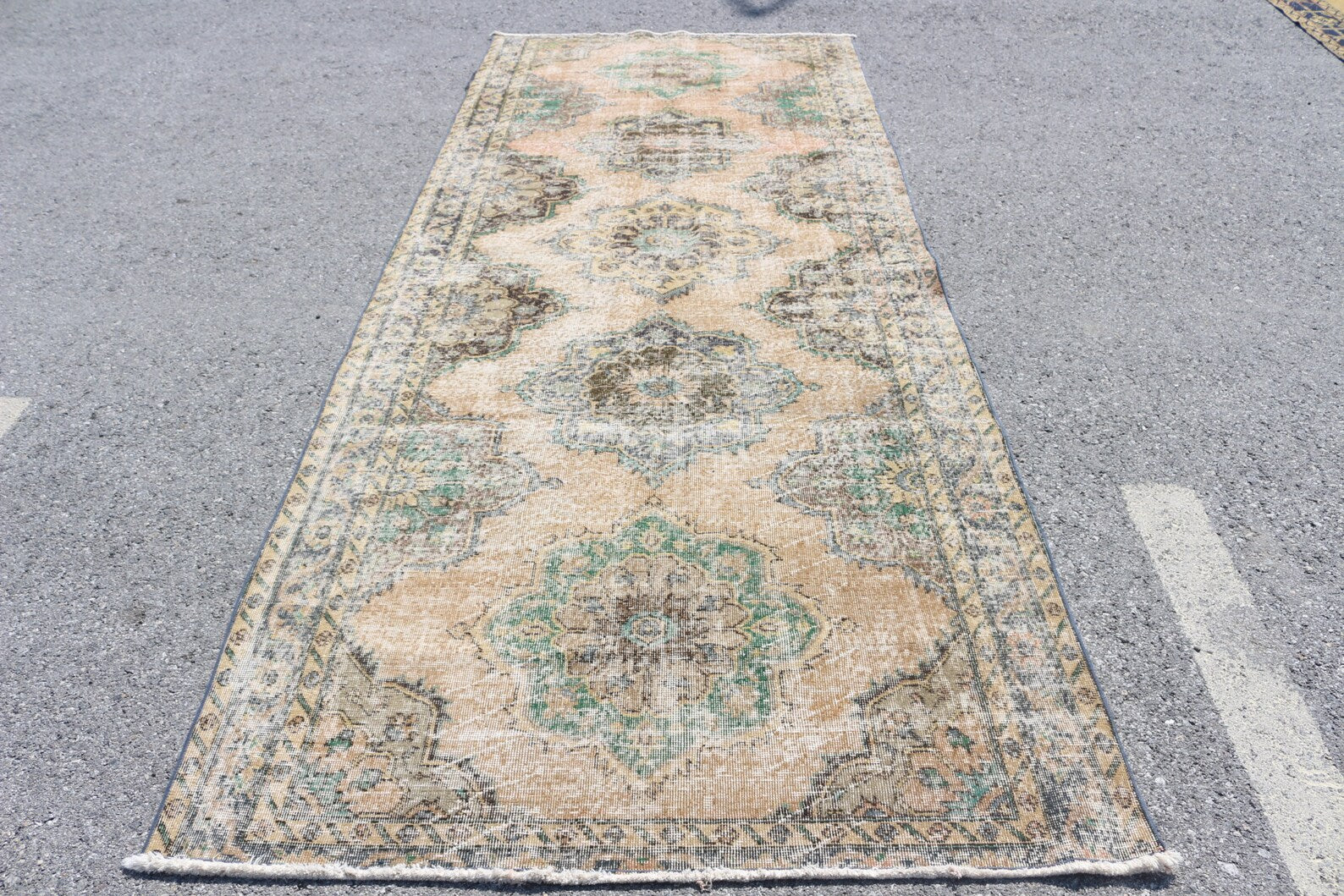 Vintage Turkish Accent Area rug 4.7 x 11.9 ft