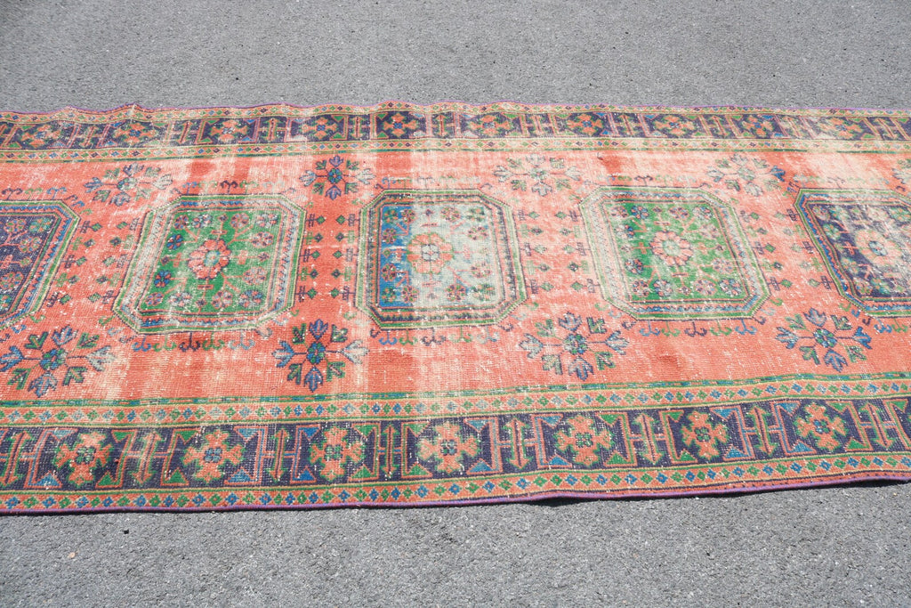 XL Vintage Turkish Accent Area rug 4.4 x 11.1 ft