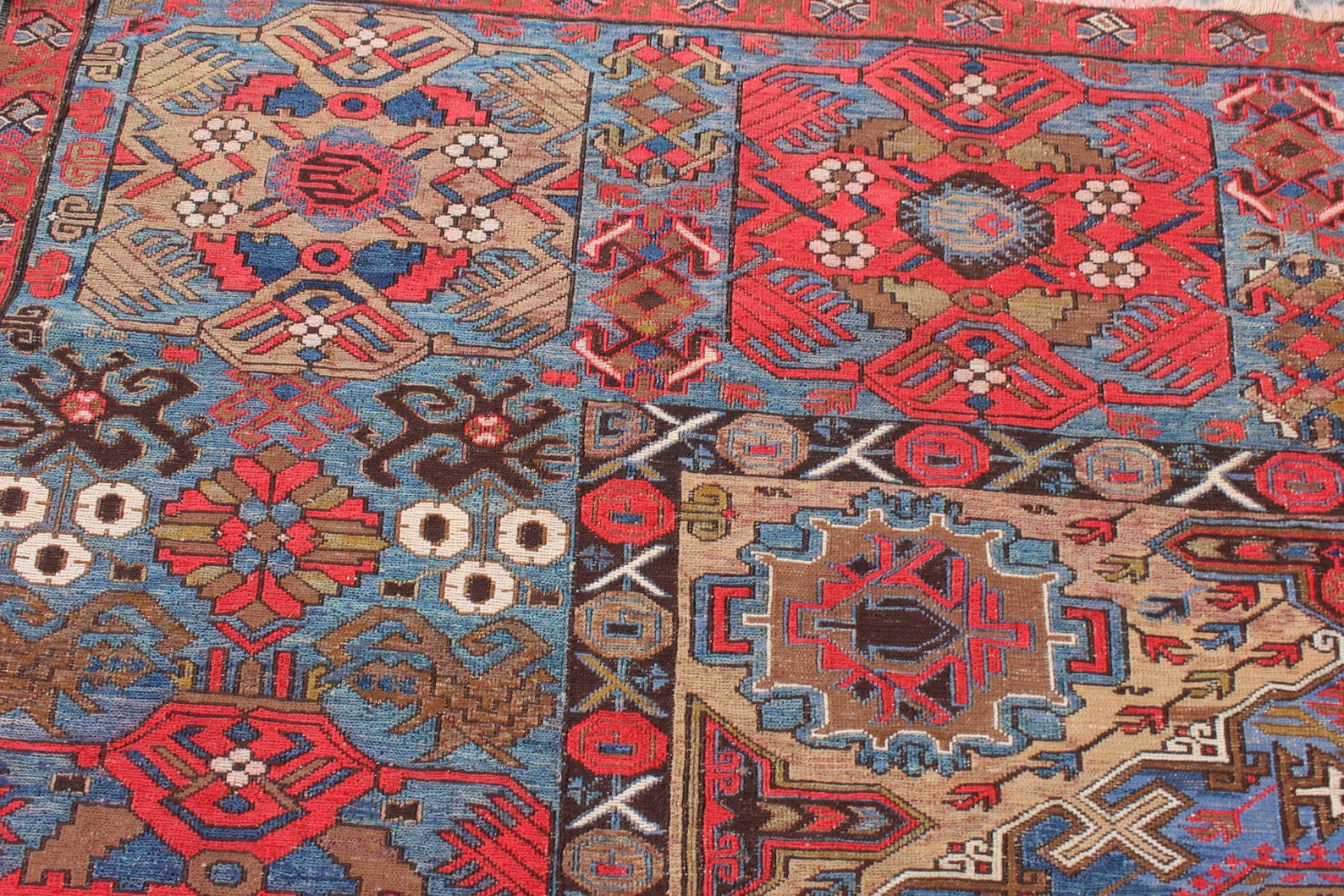 XL Vintage Soumak Accent Area Rug 6.6 x 9.7 ft