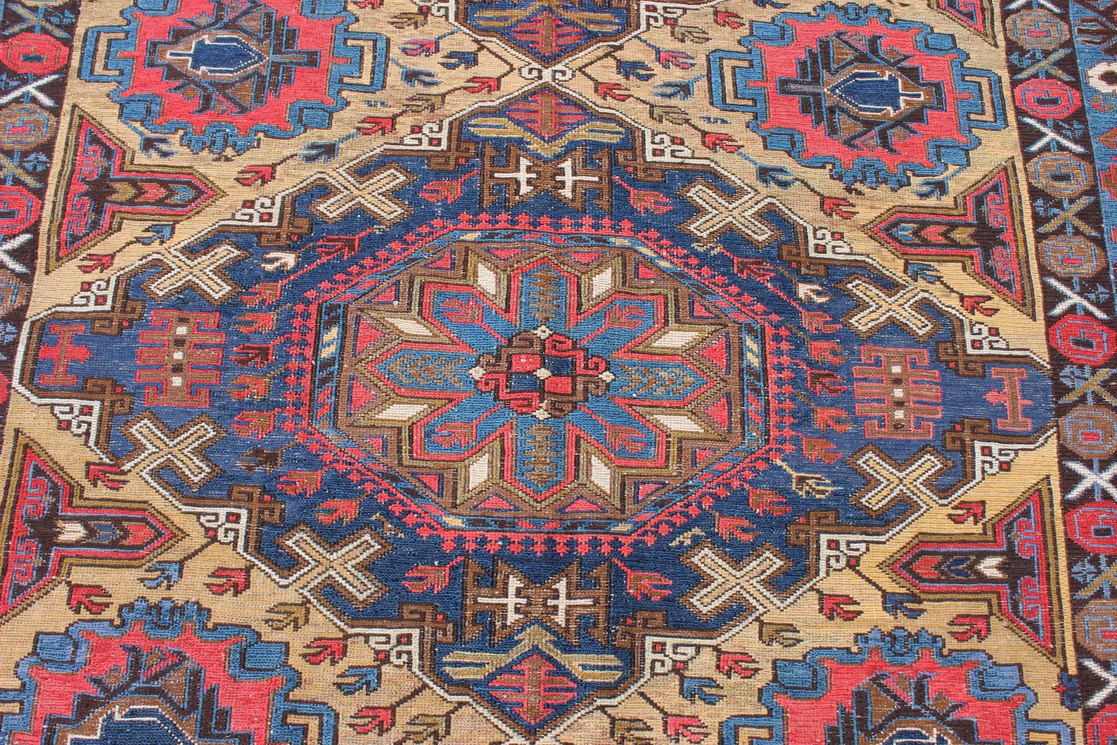 XL Vintage Soumak Accent Area Rug 6.6 x 9.7 ft