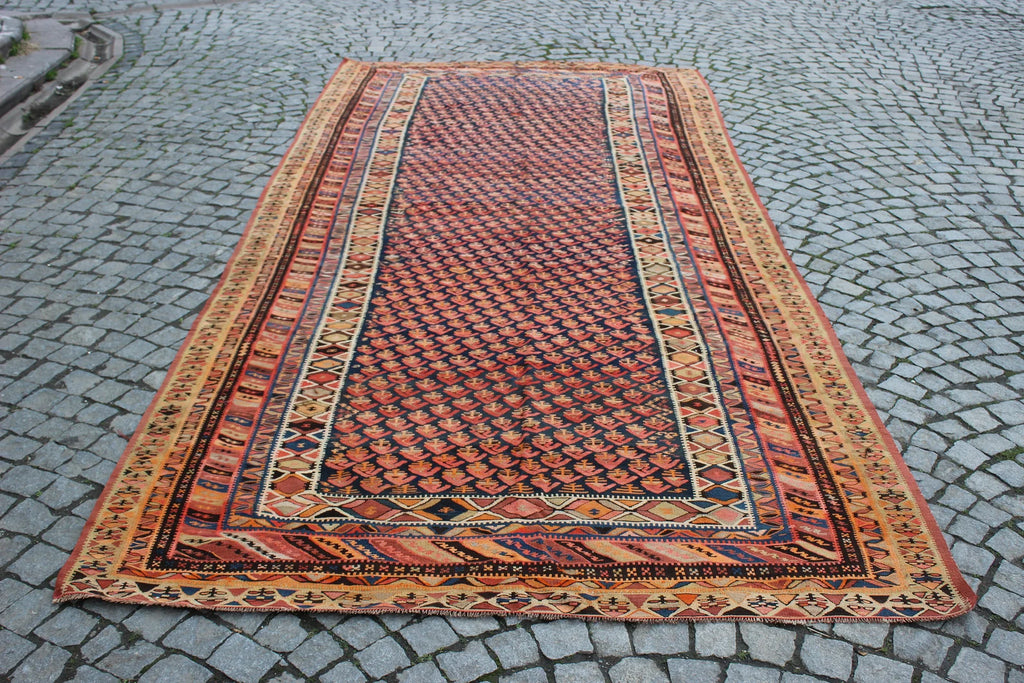 XL Vintage Turkish Accent Area Rug 5.9 x 13.1 ft