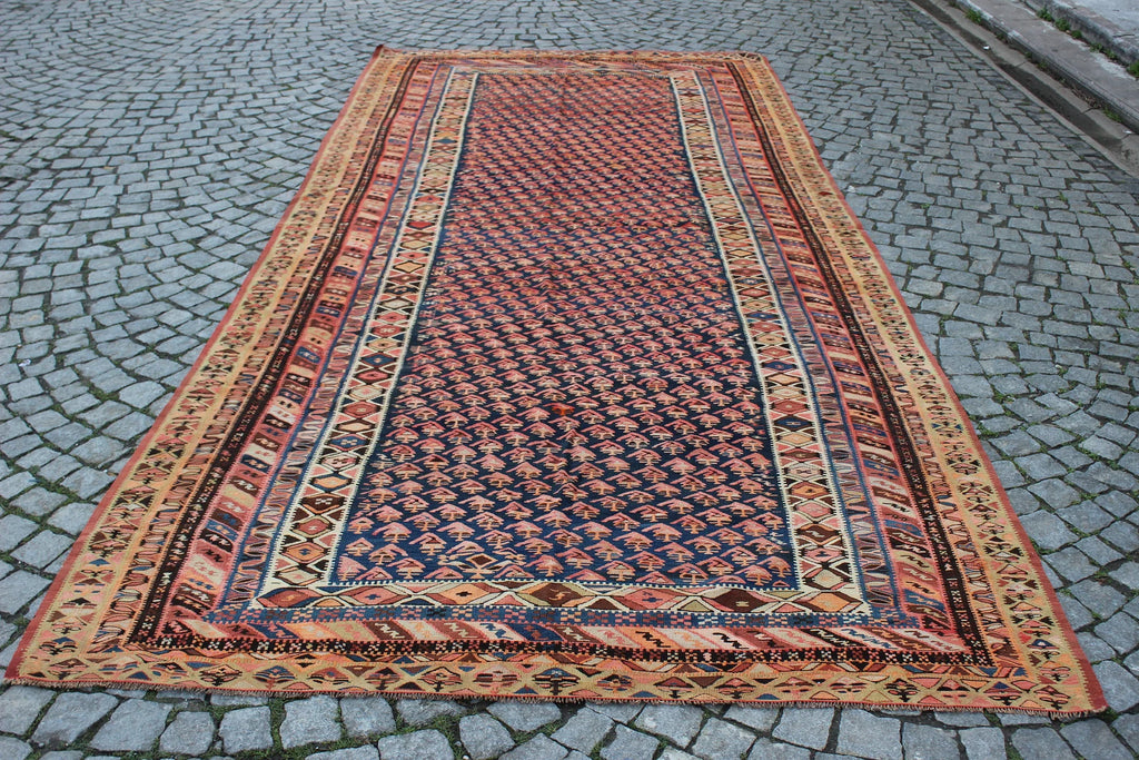 XL Vintage Turkish Accent Area Rug 5.9 x 13.1 ft